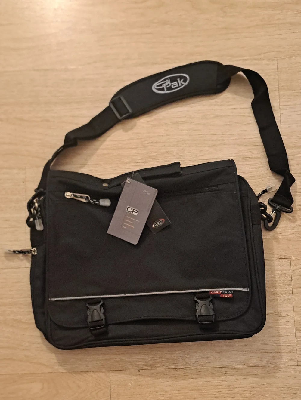 California Park Black Messenger Bag for Men.